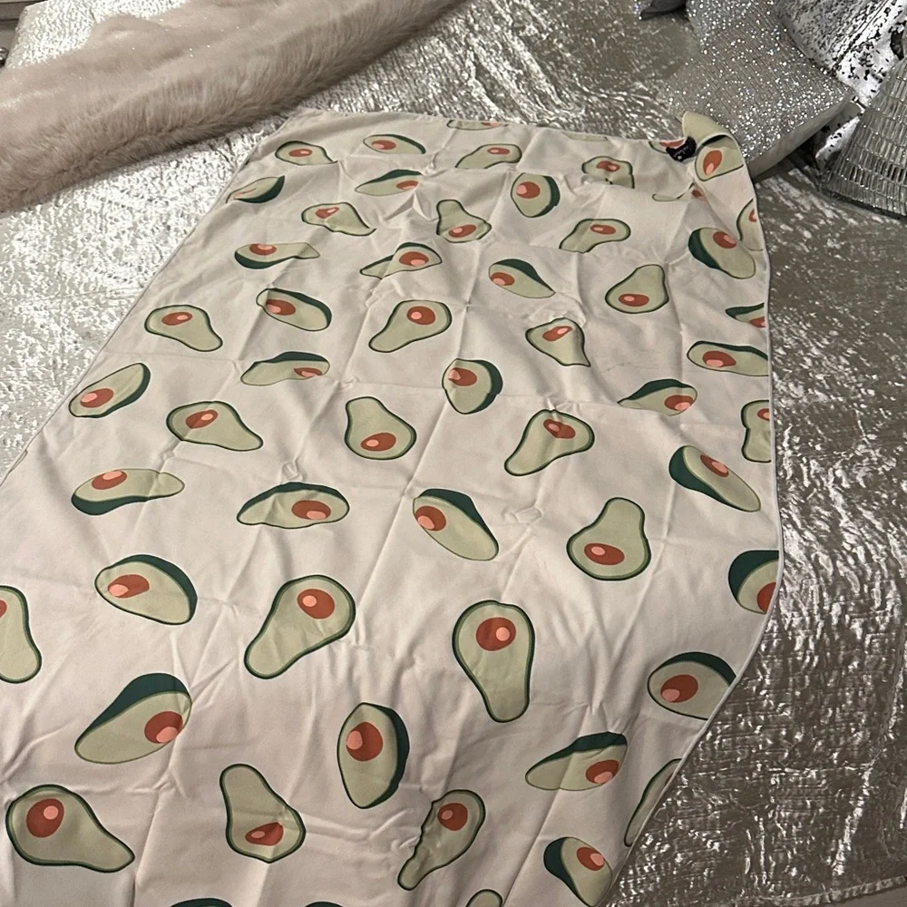 Colorful Fruit and Avocado Print Tote Bag
